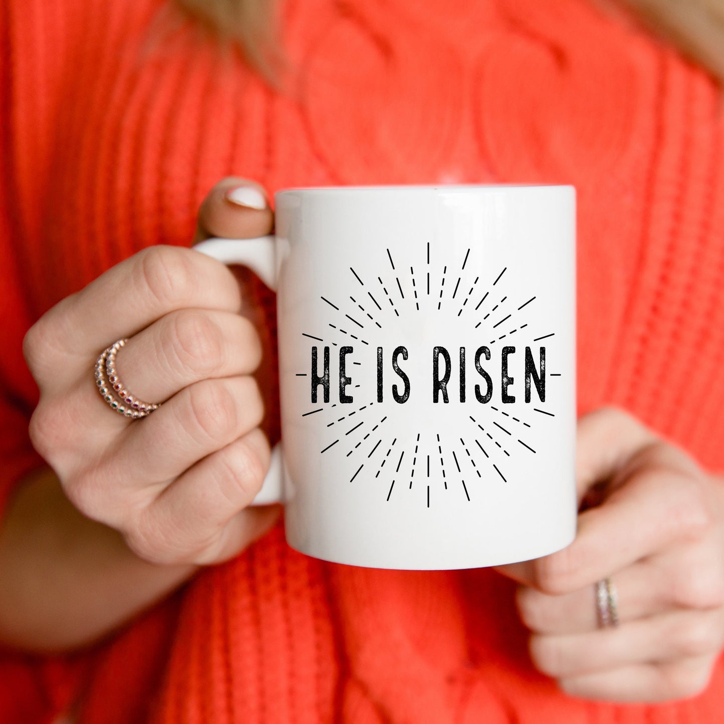 He is Risen | Jesus Christ Easter Morning Graphic Art | Black and White Instant Digital Download | PNG, JPG, SVG, eps, dxf