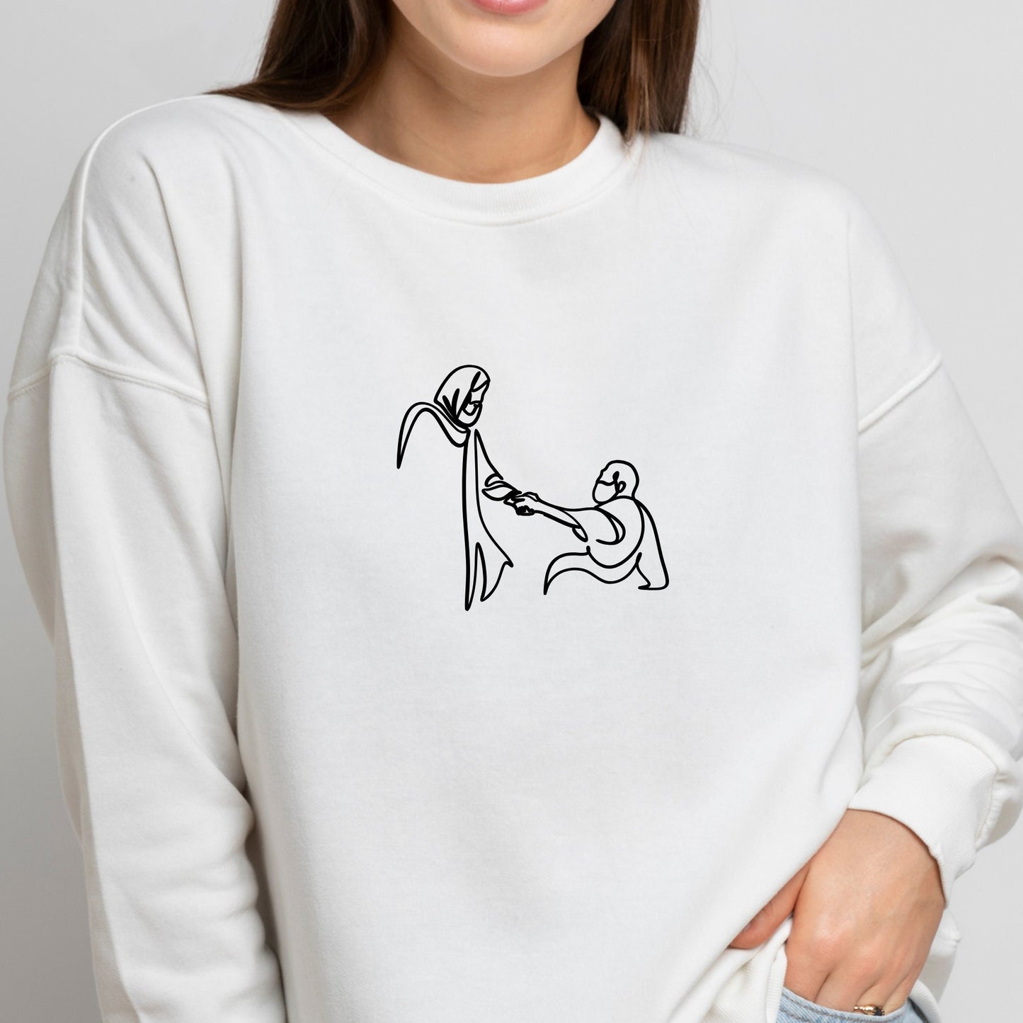 Jesus Heals Leprosy | Christ Miracle Single Line Art | Black and White Instant Digital Download | PNG, JPG, SVG, eps, dxf