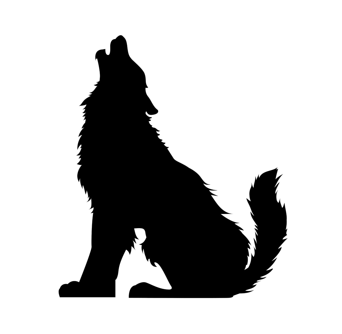 Howling Wolf | Wild Animal Graphic Art | Black and White Instant Digital Download | PNG, JPG, SVG, eps, dxf