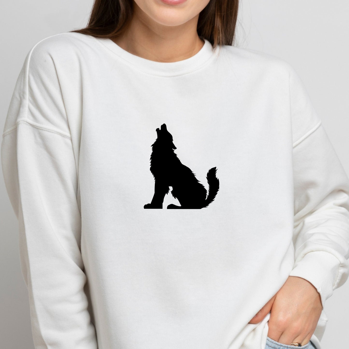 Howling Wolf | Wild Animal Graphic Art | Black and White Instant Digital Download | PNG, JPG, SVG, eps, dxf