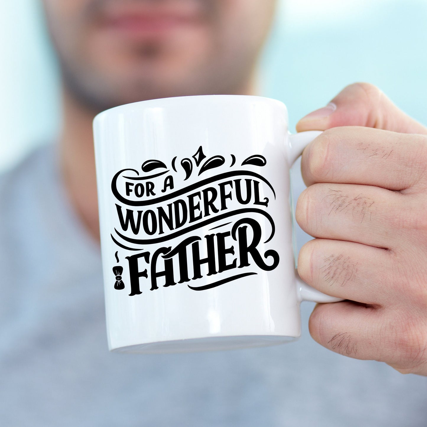 For a Wonderful Father | Father's Day Art | Black and White Instant Digital Download | PNG, JPG, SVG, eps, dxf