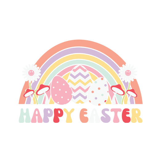 Happy Easter | Spring Rainbow Graphic Art | Instant Digital Download | PNG, JPG, SVG, eps, dxf